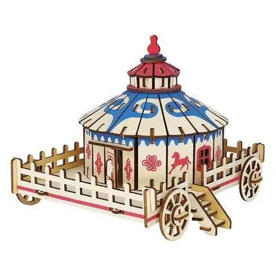 Mongolian Wooden Yurt Toy 3D Assembly DIY Building