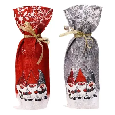 Christmas Wine Bottle Cover with Gnome Design