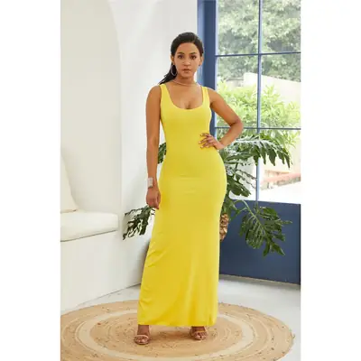 Women's Slim Fit Pink Long Sleeve Vest Dress