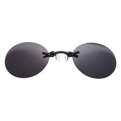 Retro Round Clip-On Sunglasses with Red Lens