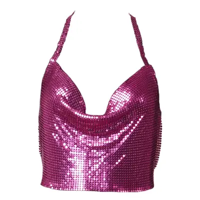 2026 Metal Hollow Out Camisole Women's Top with Sequins