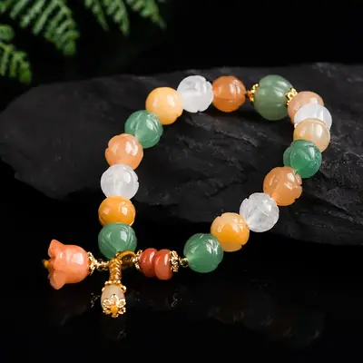 Natural Xinjiang Golden Silk Jade Bracelet Dongling Jade Topaz Original