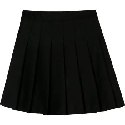 Women Korean Style Pleated Skirt High Waist White