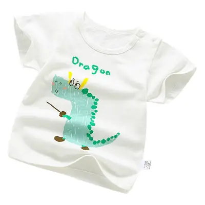 Baby Cotton T-Shirt White Cartoon One Year Old