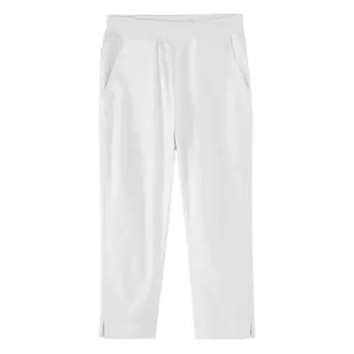 Women's Black & White Capri Pants with Split Feet