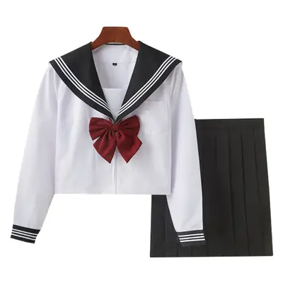 Black Pleated Sailor Skirt for School Use