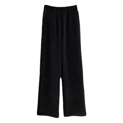 Women Pink Chiffon Wide-leg Pants Spring Autumn Loose Fleece