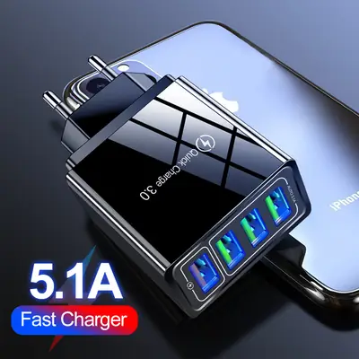 45W QC3.0 4USB Travel Charger with 4 Ports