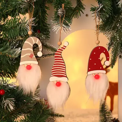 New Christmas Santa Hat Decorations for Home Party Window