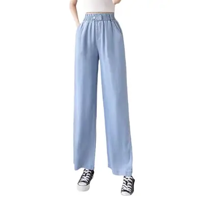 2025 Tencel Jeans Wide Leg Elastic Waist Pants for Women