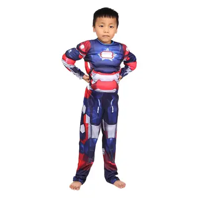Cos Children's Clothes Captain America Hulk Steel Bat Spider The Flash Muscle Show Performance suit