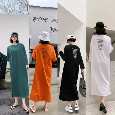 Black Long Sleeve Korean Maxi Dress Large Women