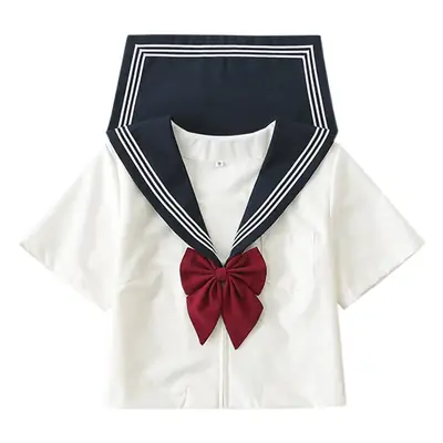 Japanese Style Sailor Suit White Pleated Skirt Summer