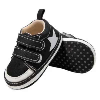 Baby Double Strap Sneakers Navy Blue Soft Bottom
