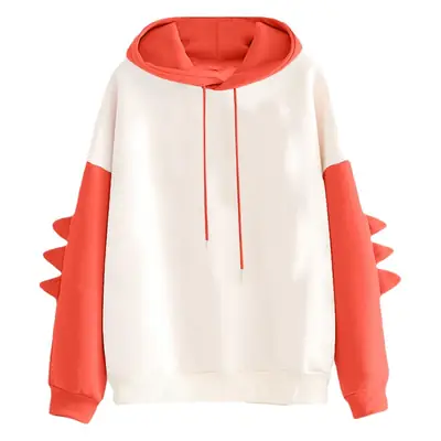 Men's 2024 Cartoon Dinosaur Hoodie Cream Blue