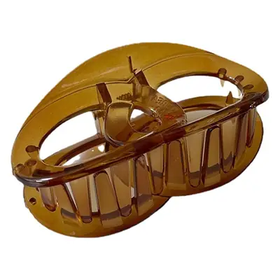 Retro Brown Shark Clip All-Match Oval Double Loop Bagel Medium Hair Grab Clip