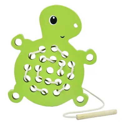 Children's Green Turtle Threading Board Toy
