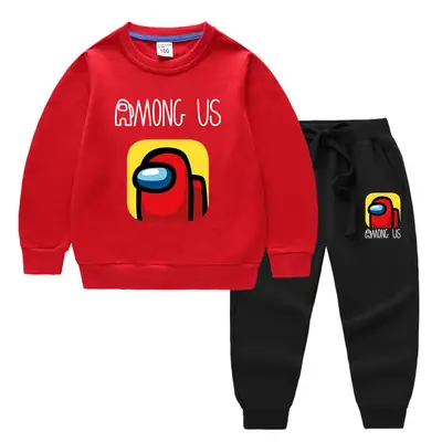 Kids Among Us Cotton Sweatpants Set Purple Grey