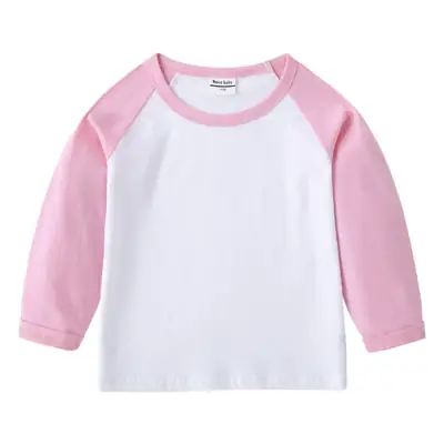 Kids Cotton Long Sleeve T-Shirt Red White Pink Black Pants Set