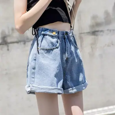 Women Denim Shorts High Waist 2021 Summer Large
