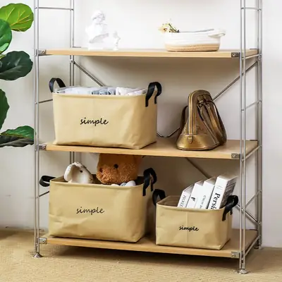 Large Cotton Linen Storage Basket Washable Foldable
