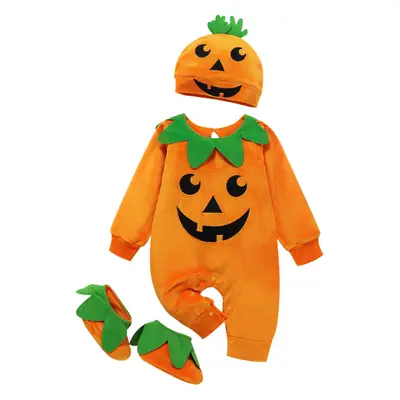 Halloween Pumpkin Hat & Long Sleeve Suit for Kids