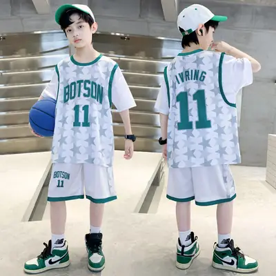 Boys Basketball 2Pc Blue Gradient Shorts Set Medium Large