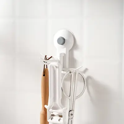 Japanese-style 6-button vacuum hook for bathroom wall