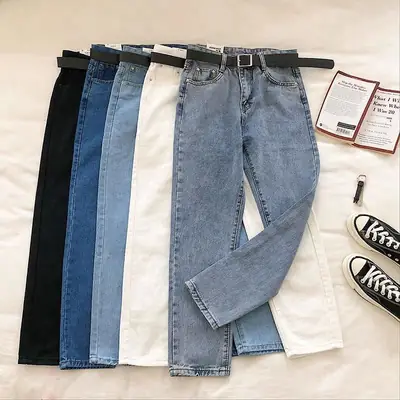 Women High Waist Straight Torre Jeans Black 2021