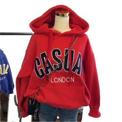 Women Fleece Hoodie Casual London Print Medium