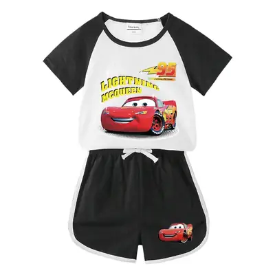 2023 Kids Car Story T-Shirt Shorts Set Black White