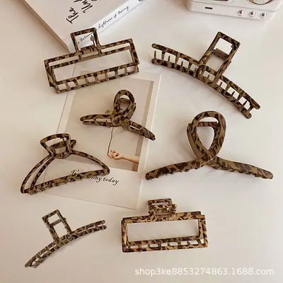 Gold Metal Hair Claw Clip Set of 3