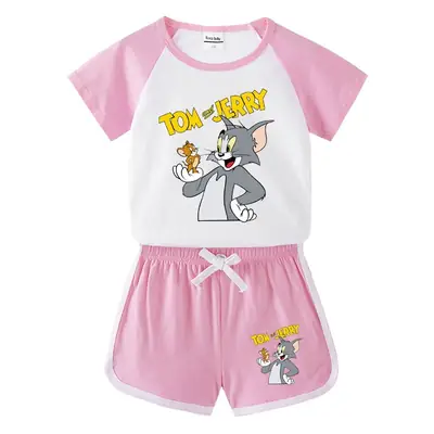 Tom and Jerry 2Pc Cotton Shorts T-Shirt Set Light Blue
