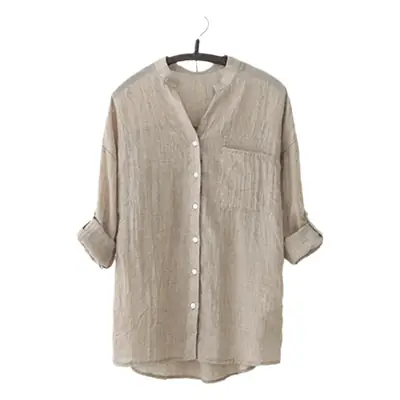 Women Linen 3Q Sleeve Shirt Shorts Set Summer