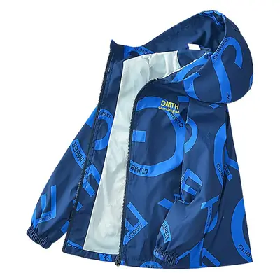 Children's Blue Windproof Jacket for Boys Spring Autumn