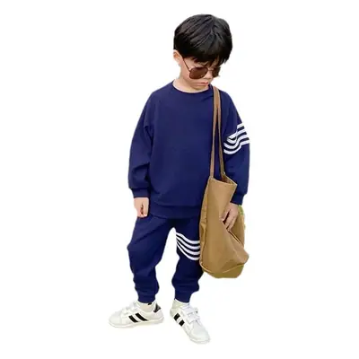 Chenchen Boys' Grey Waffle Suit Autumn Long Pants