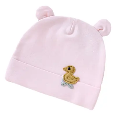 Pink Cartoon Baby Hat for Newborns Double Layer Thick