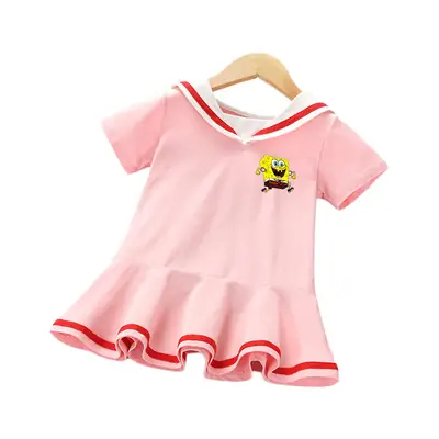 2023 Summer Korean Style Baby Dress White Pink Green