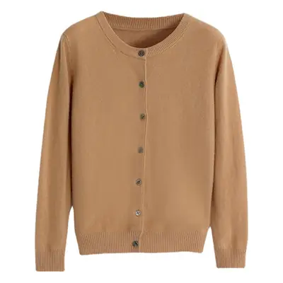 Women Blue Round Neck Cardigan Loose Coat Joker Small
