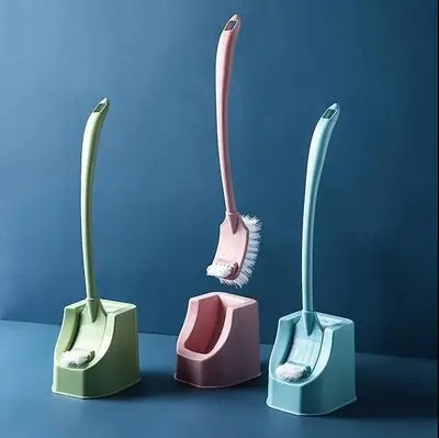 Toilet Brush Set with Hooks and Base for Bathroom Cleaning