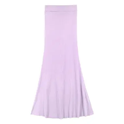 Light Purple High Waist Fishtail Skirt for Women