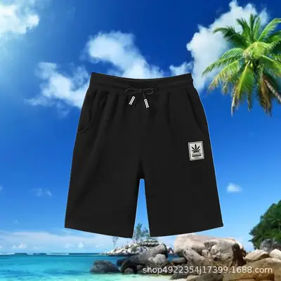 Men Black Star Print Casual Shorts Summer Wear