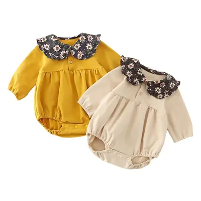New Korean Style Baby Fart Clothes Set Yellow Cream