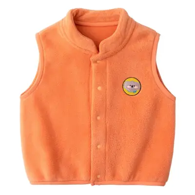 Orange Fleece Baby Vest for Boys Spring Newborn