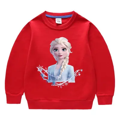 Kids Frozen Elsa Sweatshirt Yellow Pure Cotton Round Neck