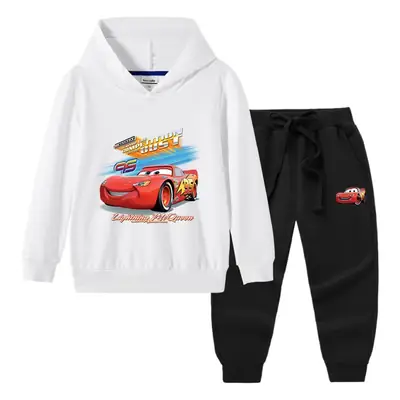 Cars Graphic Cotton Hoodie Trousers Set for Boys