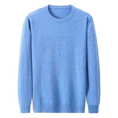 Men's Blue Knitted Slim Fit Sweater
