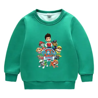 2023 Kids Velvet Sweatshirt Green Double Layer Cold Proof