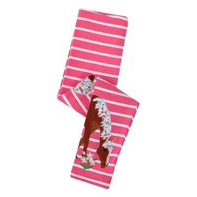 2025 Pink Striped Embroidered Girls Leggings Set