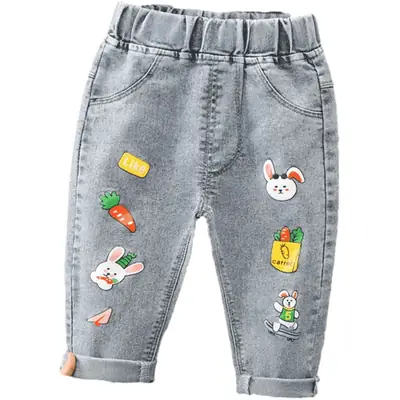Girls Jeans 2025 Cotton Blue Kids 3Yrs